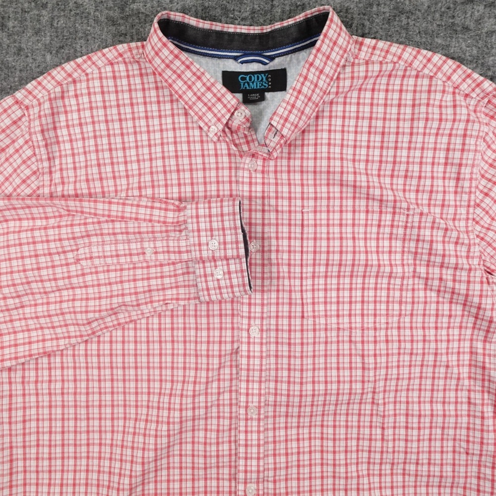 Cody James‎ Core Western Shirt Men's Large Red Plaid Pearl Snap Long Sleeve